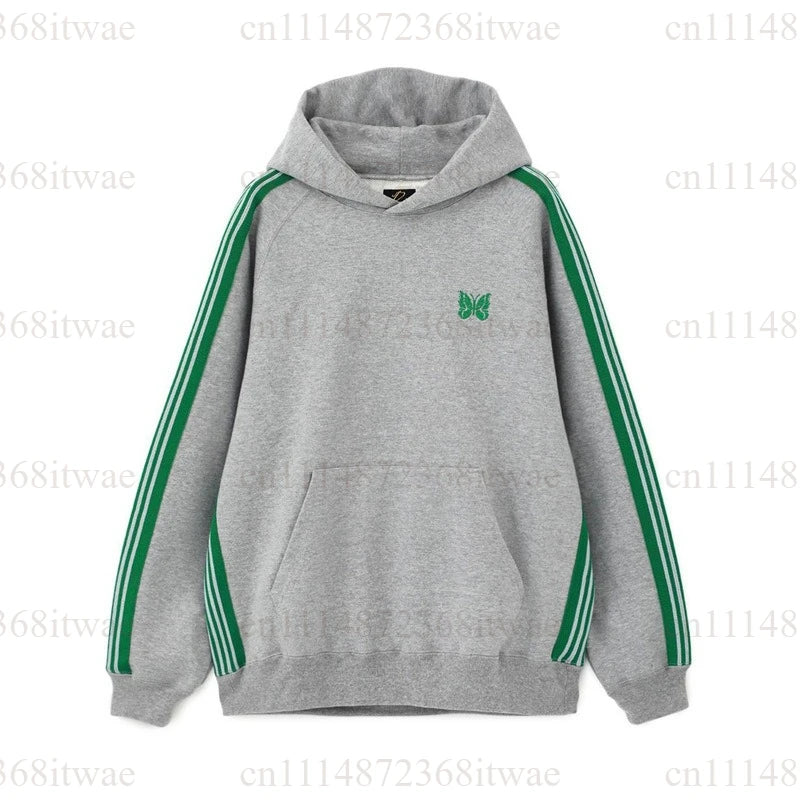 Unisex Embroidery Track Suit Striped Tape Zip‑Up Jacket Pants Set Casual Sportswear Outfit Long Sleeve Athletic Tracksuit Set