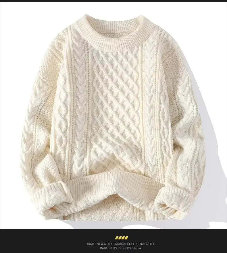 Trendy Knitted Sweater For Men Casual Round Neck Pullover Male Knitted Soft Fall Winter Fashion Long Sleeve Mens Kntwear Outwear