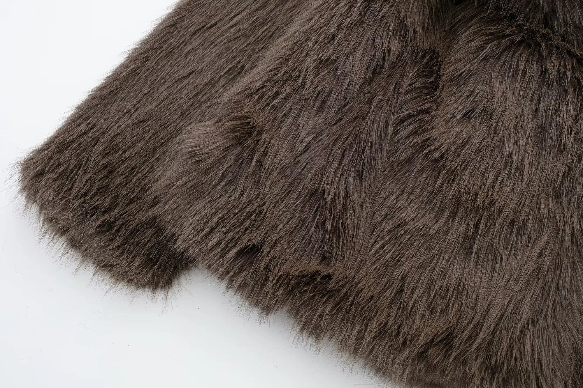 HH 2024 Women 's Vintage Soild Faux Fur Coat Turn-down Collar Long Sleeve Warm Plush Wool Coats Lady Winter Autumn Outwear