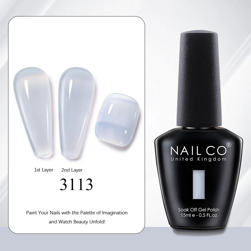 NAILCO 2025 Hot 15ML Gel Nail Polish Nails Semi-permanent UV Varnish High Quality Glass Bottle Nail Art Polish For Manicure
