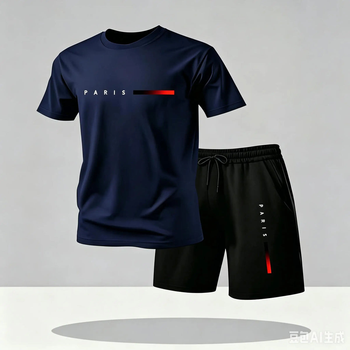 Men's Tracksuit 2 Piece O-neck Short Sleeve Shirt Shorts Set Men's Running Suit  mesh T shirts Man Clothing Summer T-shirt