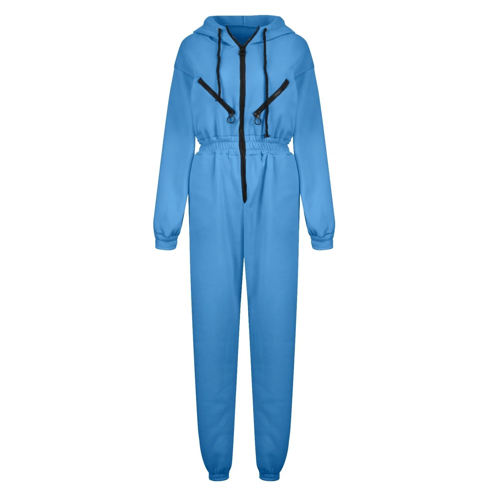 Fleece Hooded Wide Leg Jumpsuit