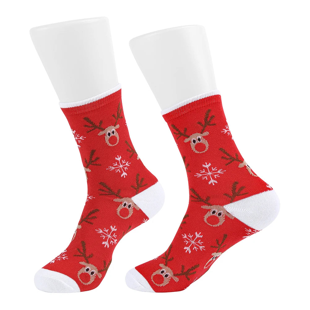 Festive Cotton Christmas Crew Socks