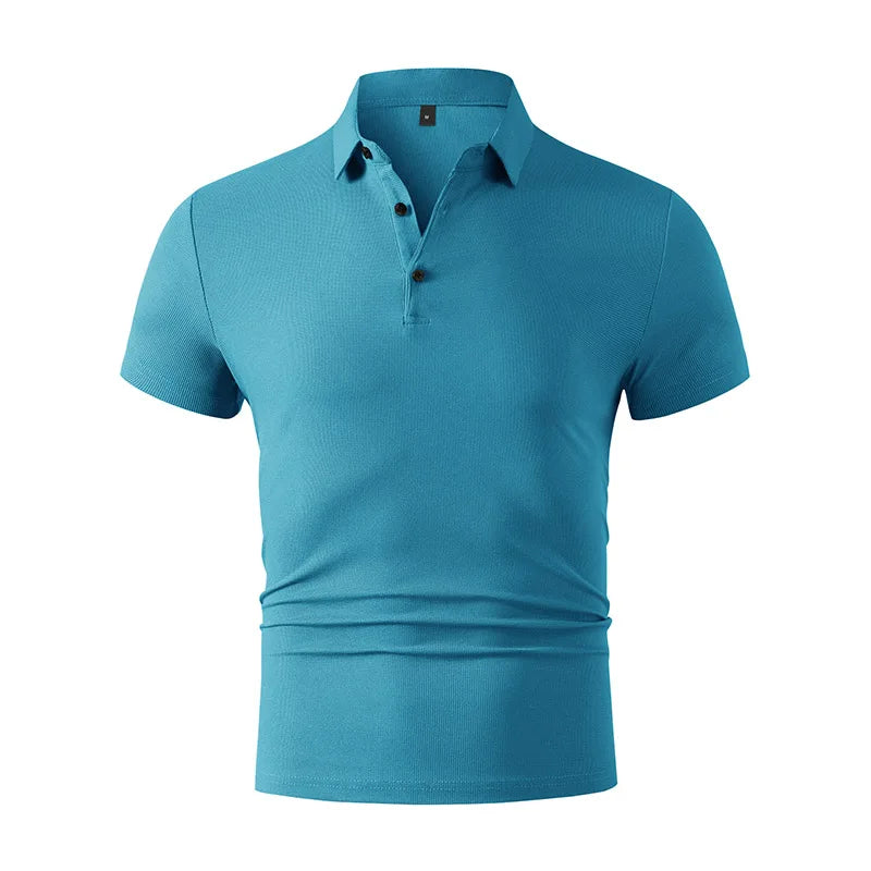 2026 New Men's Casual and Fashionable Simple Collared Short Sleeved Polo Shirt Summer Comfortable Breathable and Versatile Top