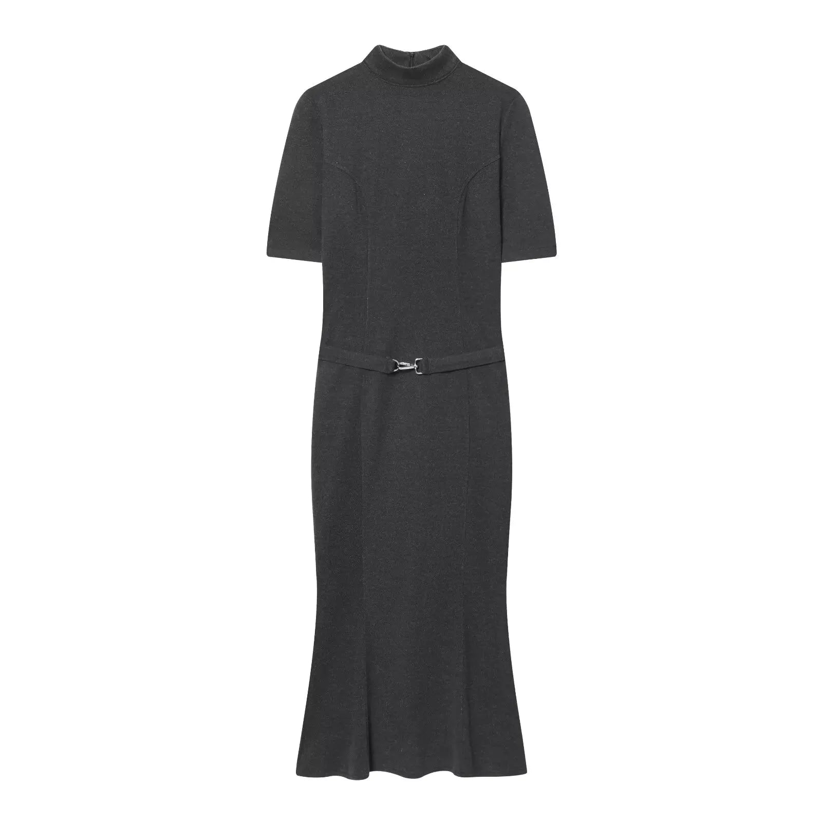 Elegant Belted Casual Midi Dress