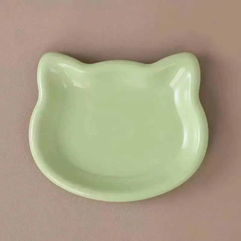 Pastel Cat Head Feeding Dish