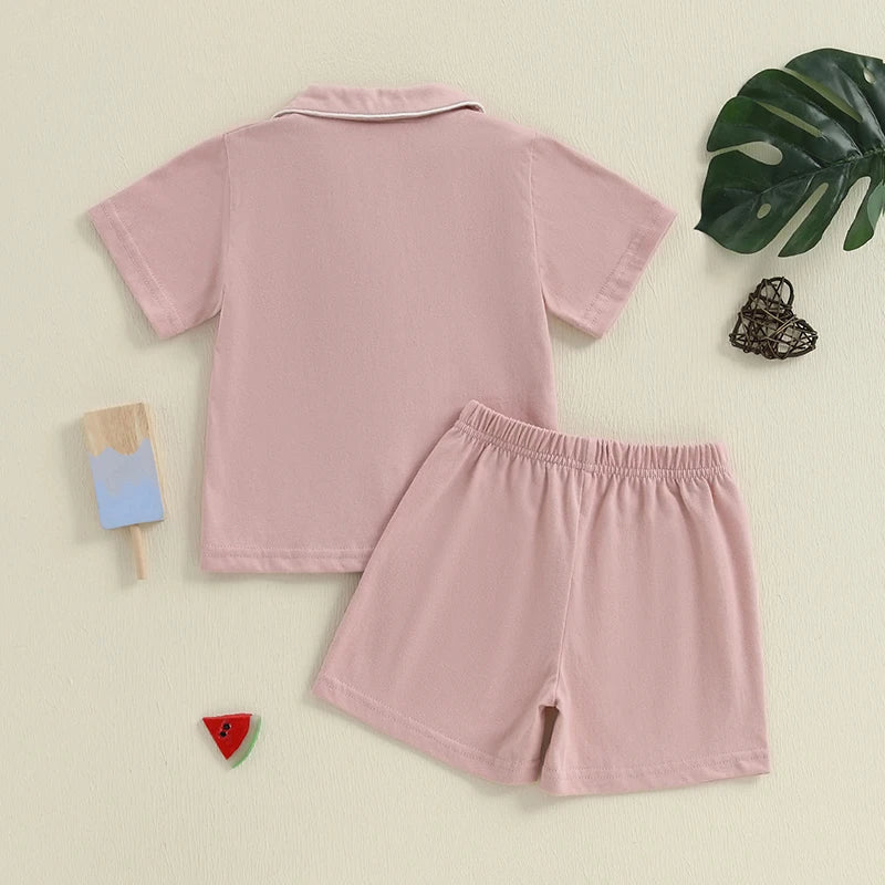 Waffle Pajama Shorts Set
