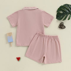Waffle Pajama Shorts Set