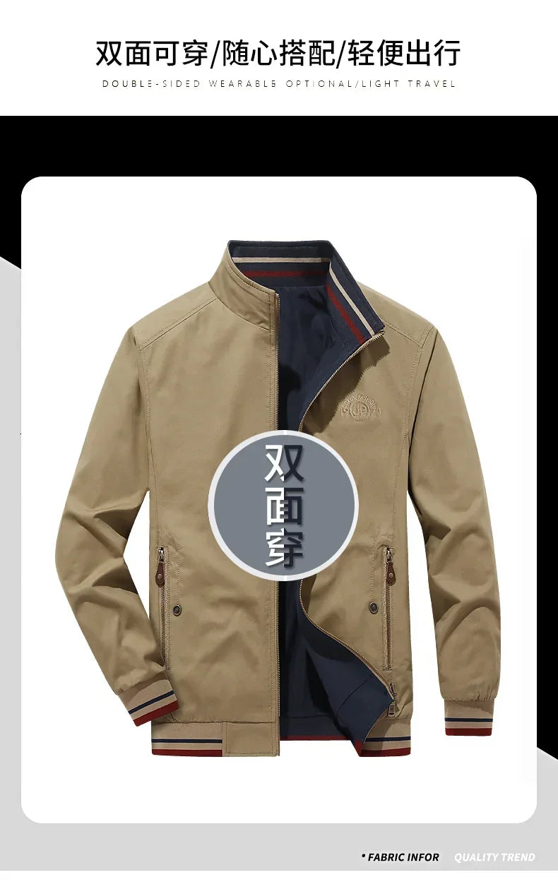 Reversible Slim Stand Collar Jacket
