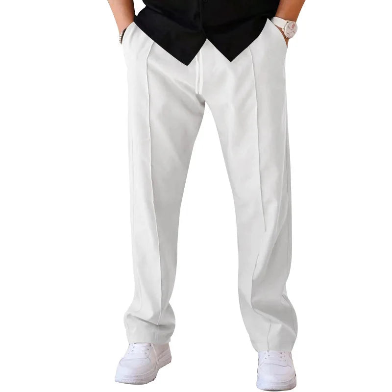 2025 New Jogger Trousers Thin Pants Men's Spring/Summer Loose Straight Leg Sports Casual Pants American Oversize Long Leg Pants