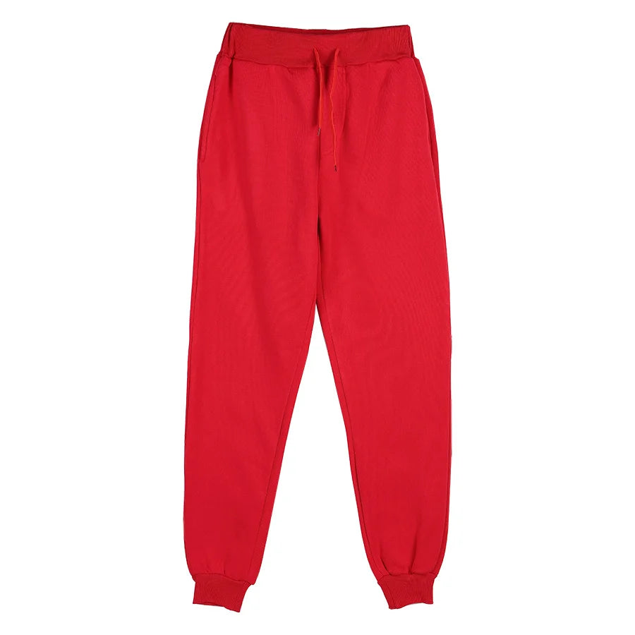 2025 New Joggers Sweatpants Men and Women Elastic Waist Loose Casual Trousers White Beige Pink Yellow Hip Hop Mens Sweat Pants