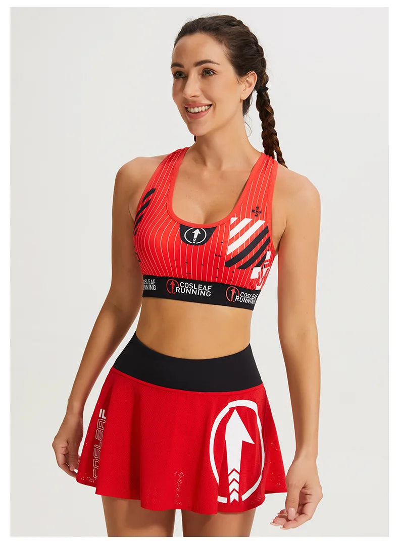 Black Stripe Sports Bras Women Racerback Sleeveless Elastic Waistband Shockproof Quick Dry Stretch Training Camisole Sportswear
