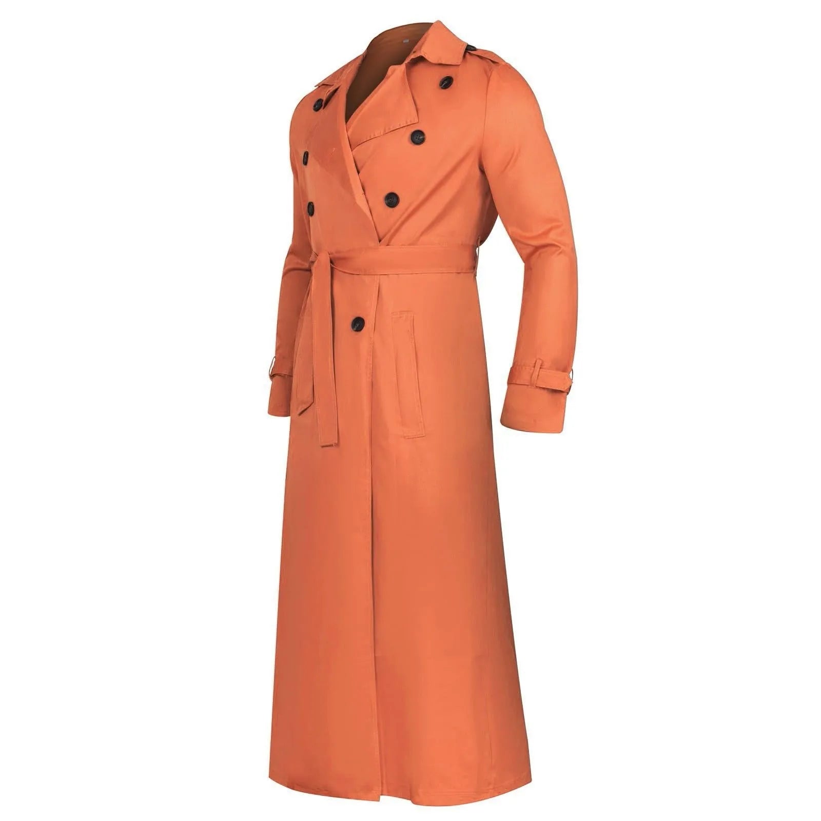 Men’s Luxury Full-Length Trench Coat – England Style Business Overcoat
