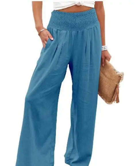 Drawstring Beach Wide Leg Pants