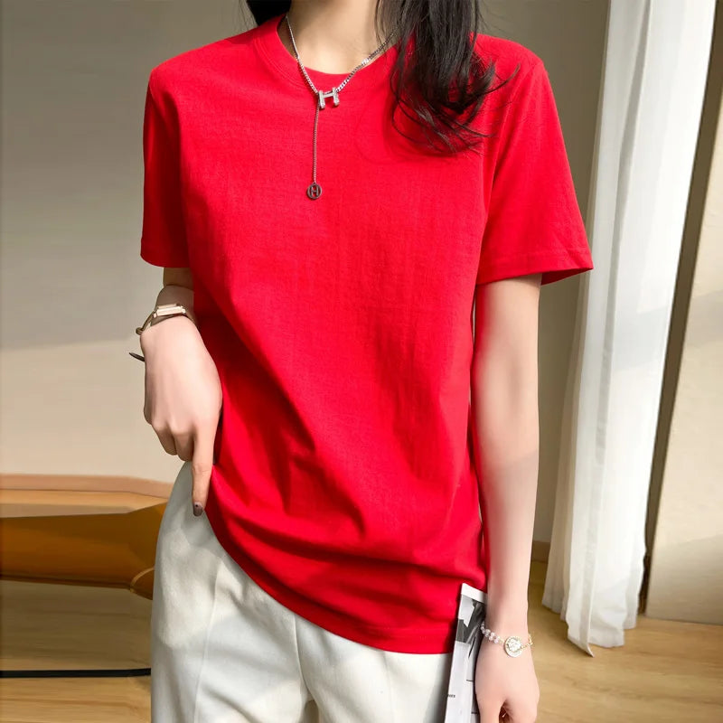 Loose Cotton Summer Tee Women