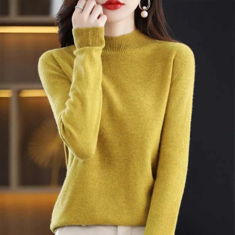 Merino Wool Mock Neck Pullover