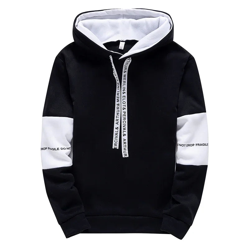 Printed Casual Hooded Pullover Sweatshirt