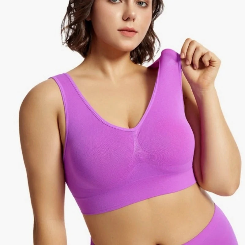 Seamless Sports Bras For Women Push-Up Bra Female Breathable Brassiere No Pads Bralette Solid Color Crop Top Sexy Lingerie S-5XL