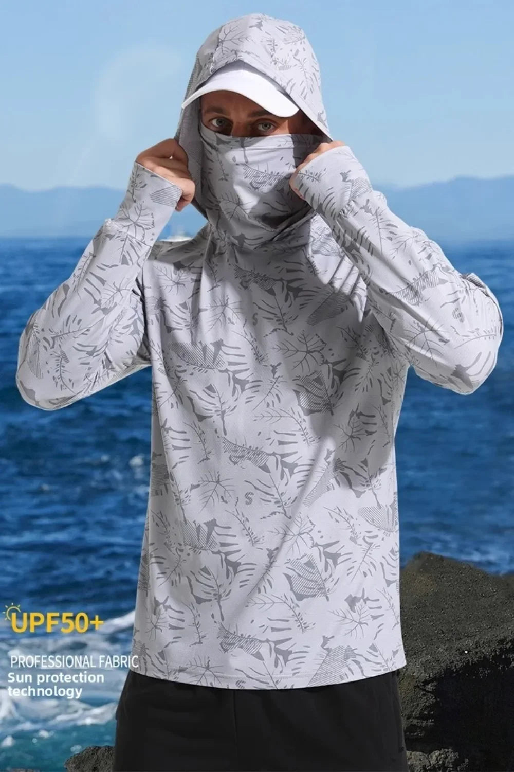 Hooded Design Fishing Shirt Summer Mask Lightweight Material Hooded Fishing Clothes Performance Fabric Outdoor Hoodie