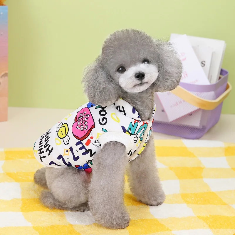 Windproof Graffiti Print Dog Vest