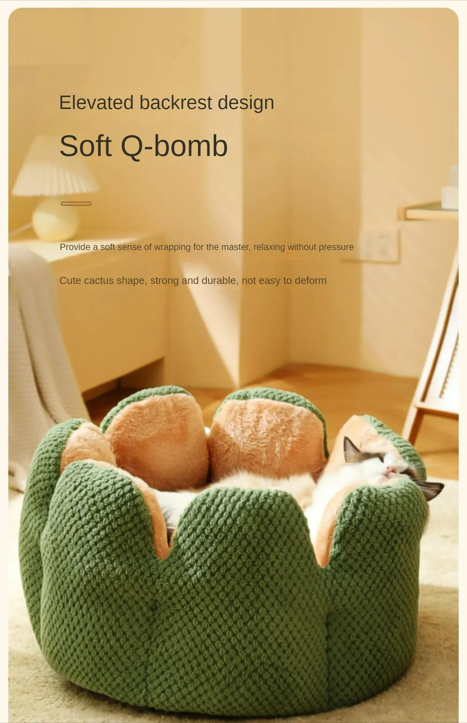 Petal Shaped Pet Bed, Plush Round Dog & Cat Cushion Mat with Knitted Texture, Ultra Soft Warm Nest for Kittens Puppies in Winter