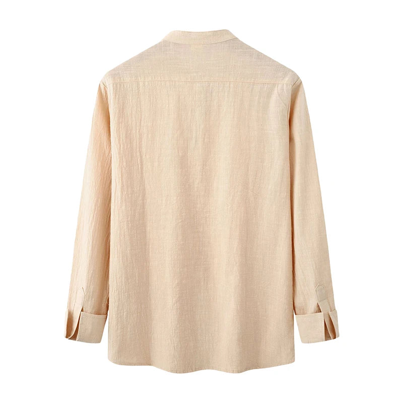 Button Mock Neck Long Sleeve Top