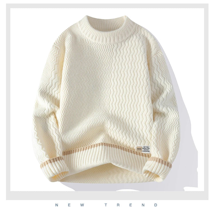 Men Casual Comfortable Warm Sweaters men round neck  Solid knitwear Men's High-Quality Fashion Trend Sweater 2025 Autumn/Winter