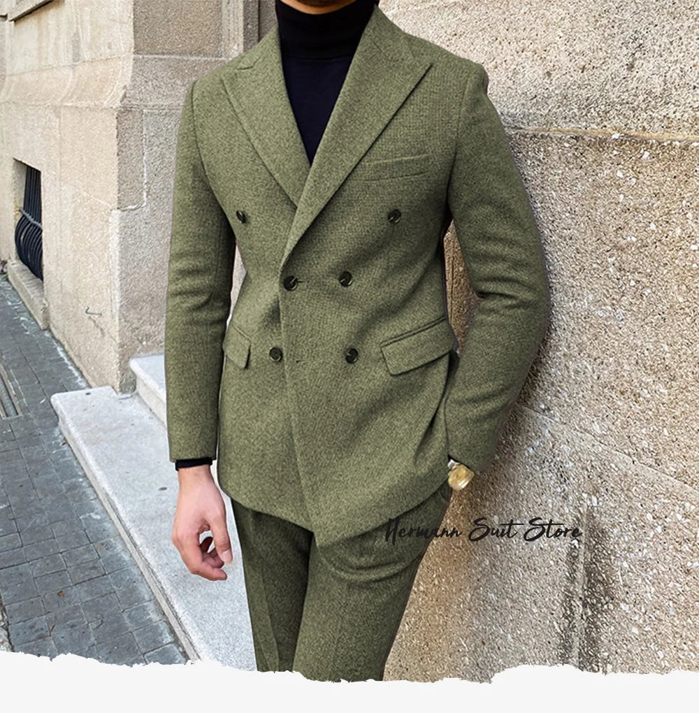 Modern Double Breasted Business Suit