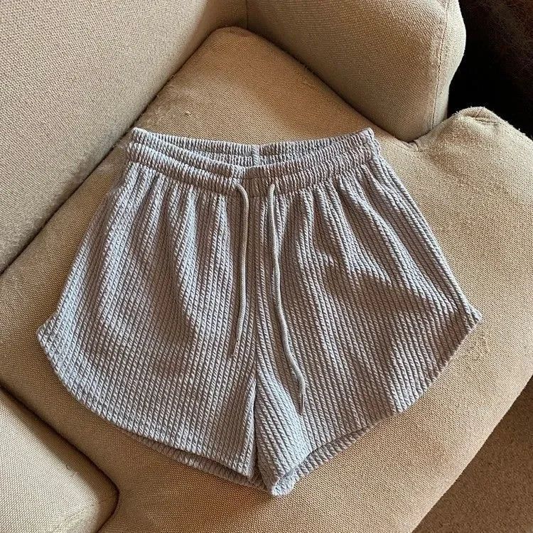 High Waist Drawstring Sweat Shorts