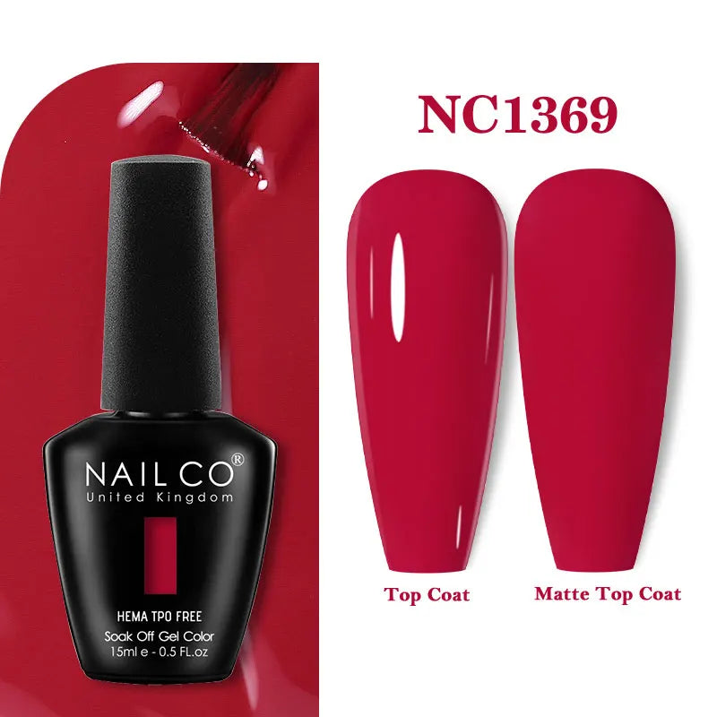 NAILCO 333 Colors Gel Nail Polish Semi Permanent Varnishes Nails Art Design Hybrid Soak Off Top Base Coat UV Gel Manicure 15ml