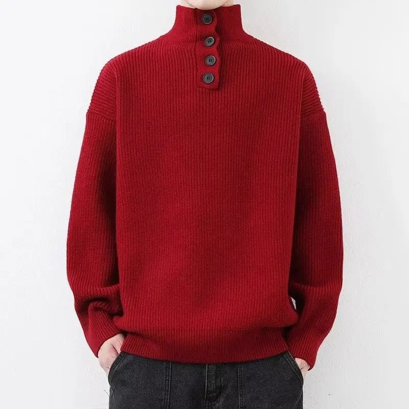 Sweater Men's Winter Turtleneck Base Layer Warm Thickened Wool Pullovers