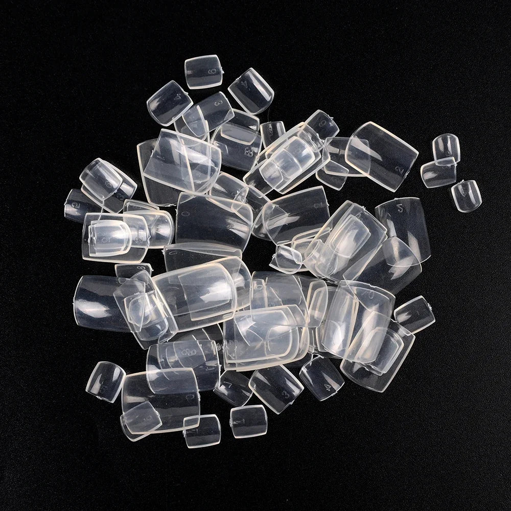 False Toes Nails French Square Nature White Clear Fake Toe Nails Feet Nail Tips Artificial Press on Toenails for Women Makeup