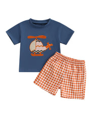 Dinosaur Tee Denim Shorts Set