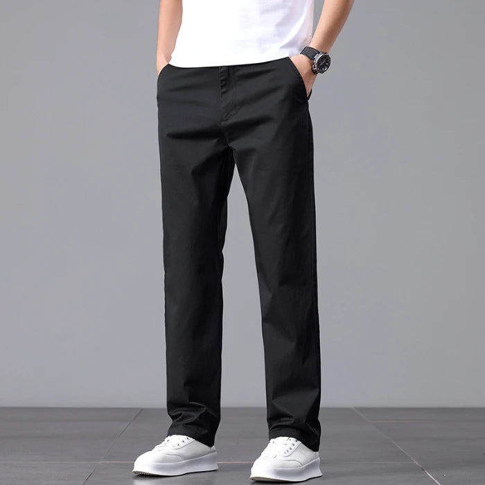 Stretch Cotton Straight Golf Trousers