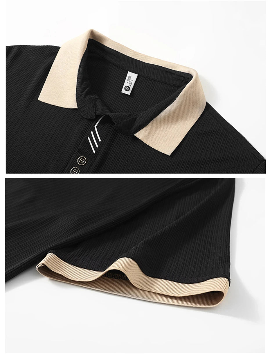 Oversized Contrast Summer Polo Shirt