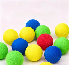 21pcs/set cat playset: includes 1pc transmitter and 20pcs random color plush balls, perfect as an interactive toy for indoor cat