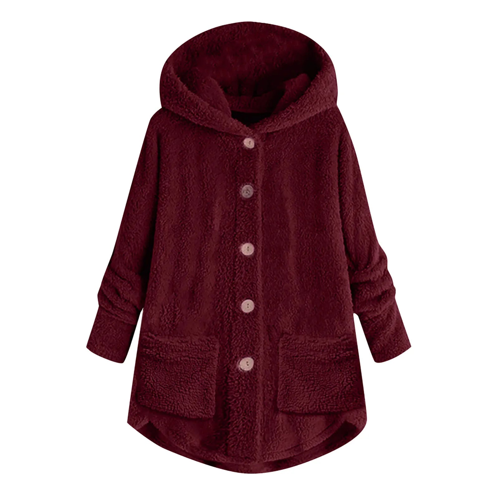 Plush Asymmetric Winter Casual Coat