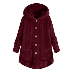 Plush Asymmetric Winter Casual Coat