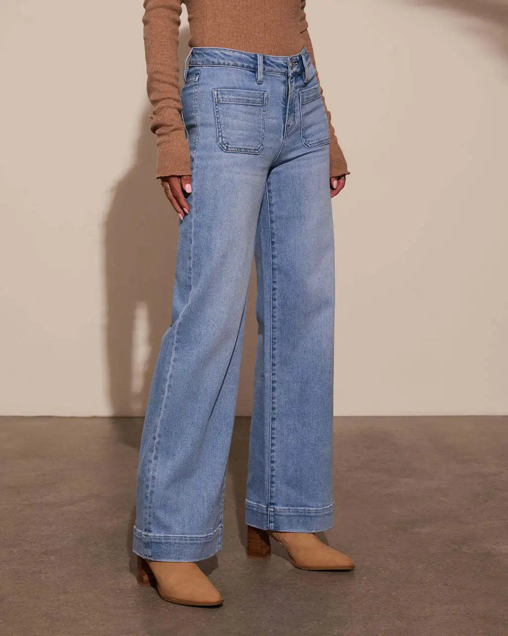 High Waist Retro Straight Jeans