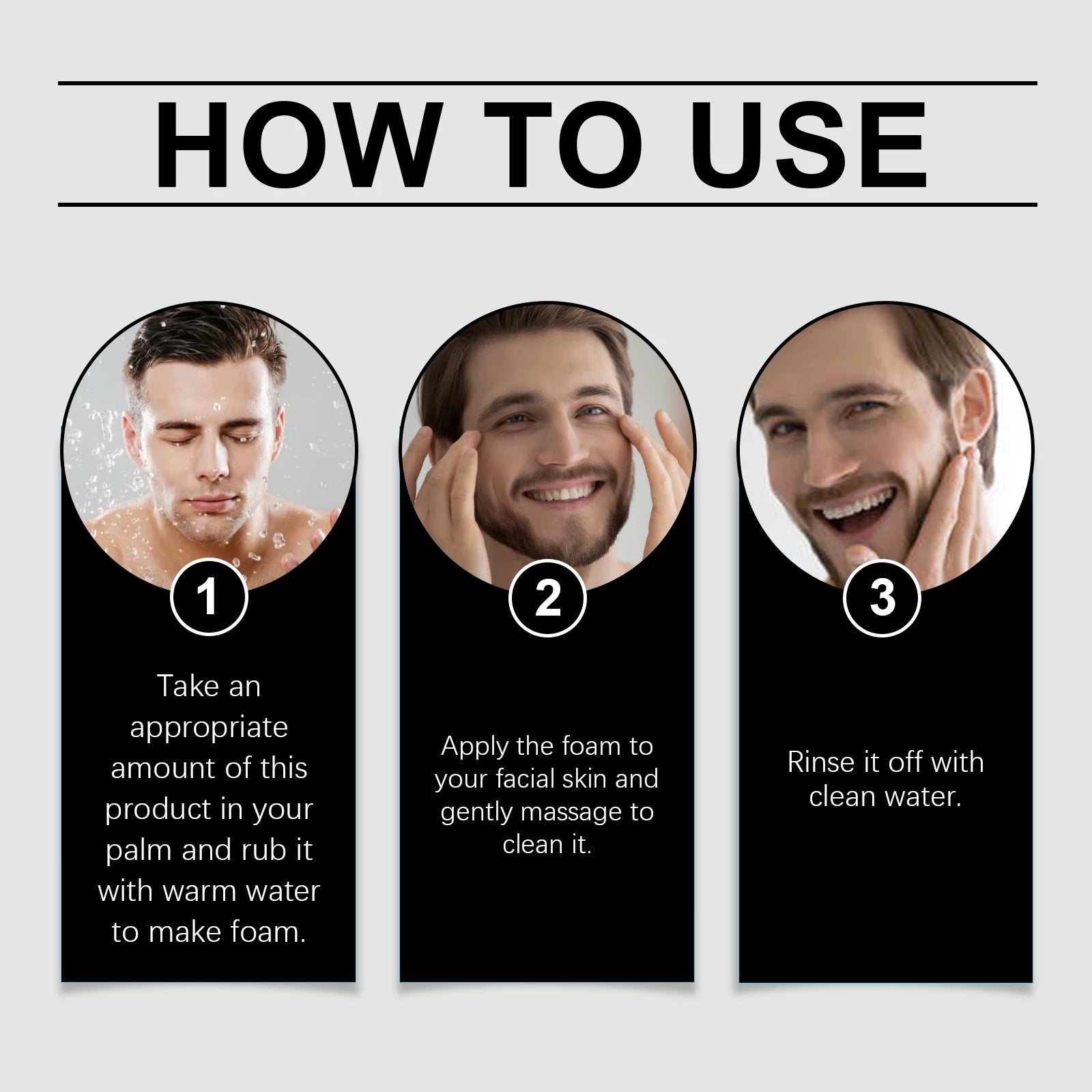 Men's Deep Cleansing Facial Scrub Non-Tight Exfoliating Skin Refreshing Face Care for Men
