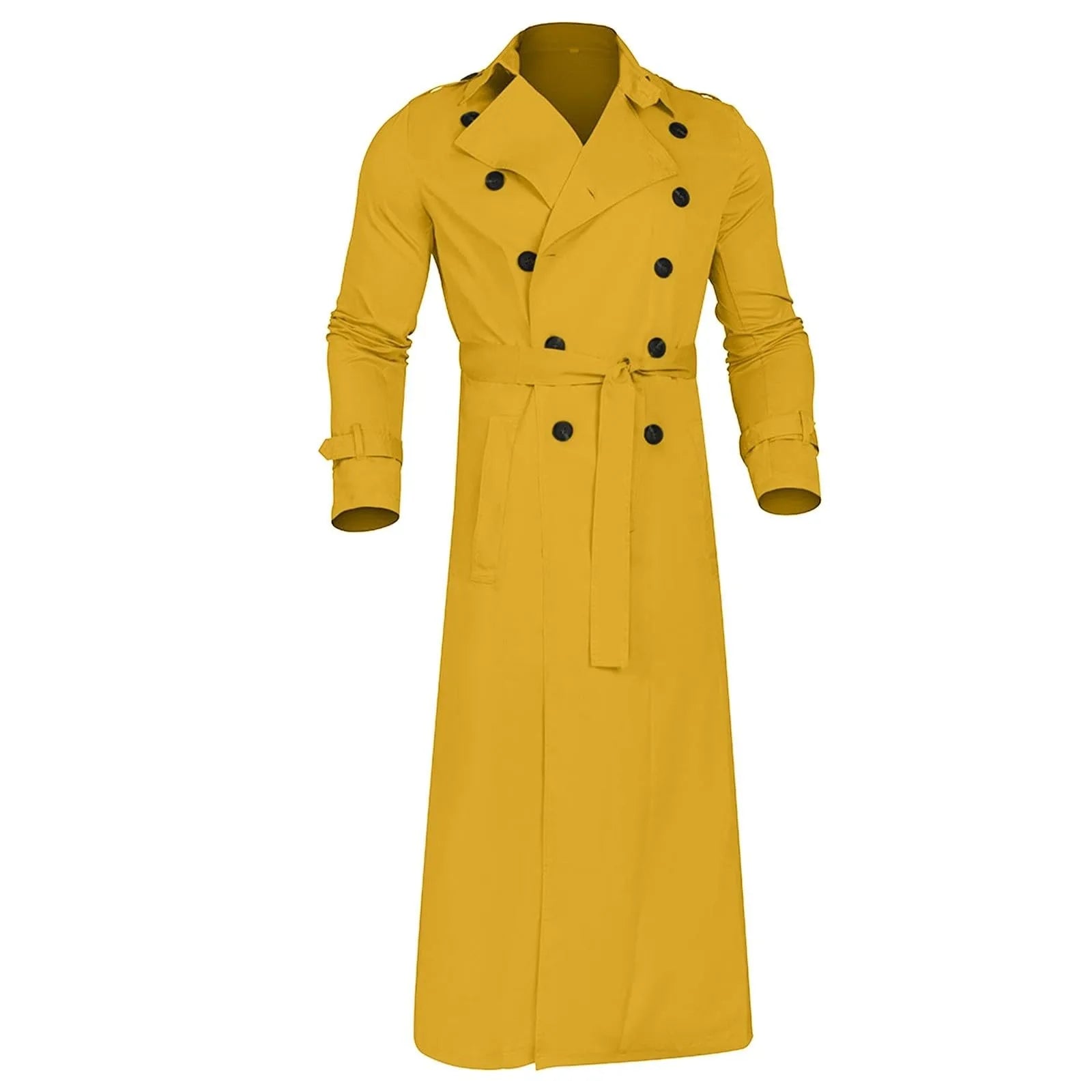 Men’s Luxury Full-Length Trench Coat – England Style Business Overcoat