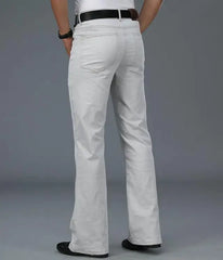 Men's Beige Loose Jeans Fashion Denim Pants For Men Casual Wide Leg Trousers Flared Jeans