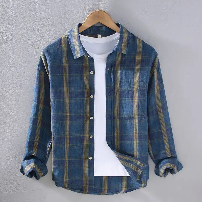 Plaid Casual Overshirt Men