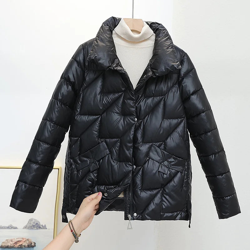 Glossy Winter Cotton Padded Parka