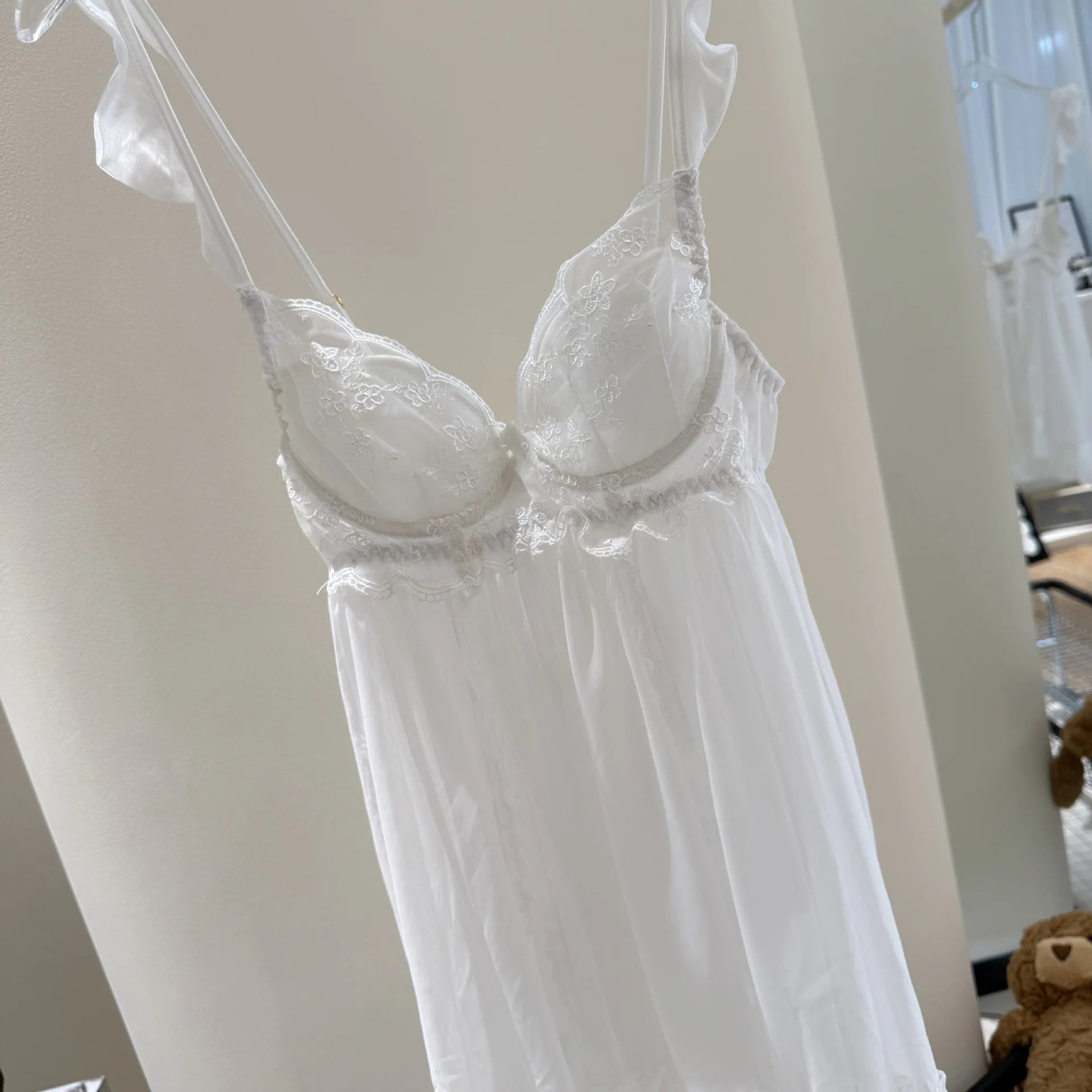 Elegant Lace Nighty Robe Set