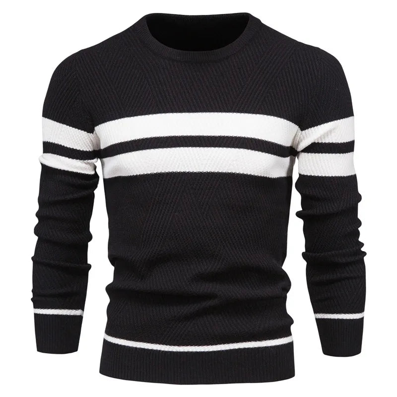 Patchwork Slim Knit Pullover