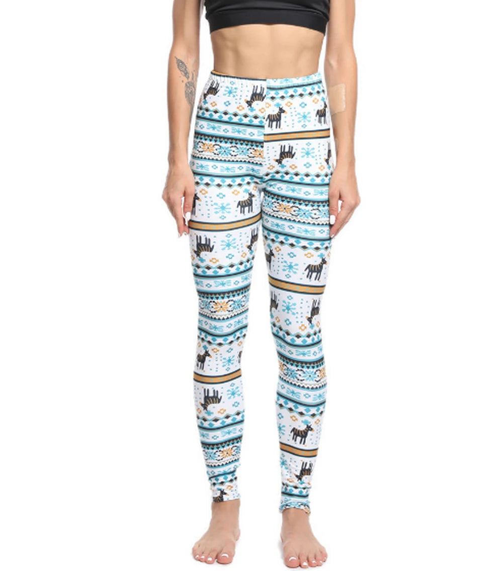 Christmas Leggings  Fashion Milu Deer Printing Festival Ultra Soft Brushed Pants Ankle Length Black Deals