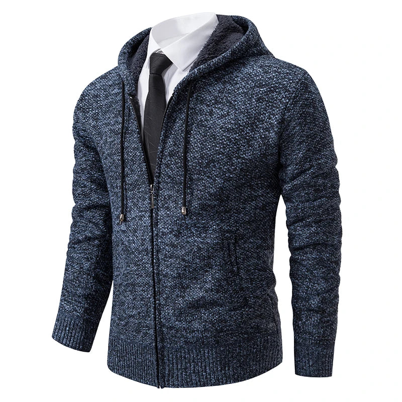 Stand Collar Fleece Zip Cardigan