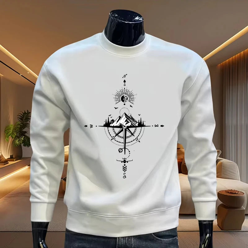 Men's Sweatshirts Daily Printing Casual O Neck Pullover Tracksuit Outdoors Sports Jogging Man Clothing Versatile Tops Sportswear