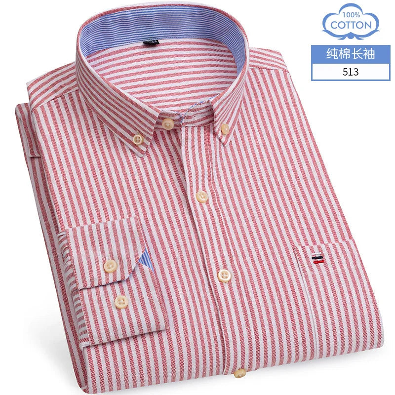 Oxford Striped Cotton Casual Shirt